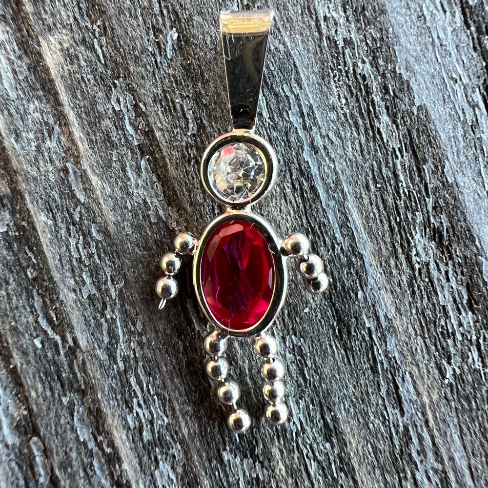 Vintage 14k boy birth charm Red